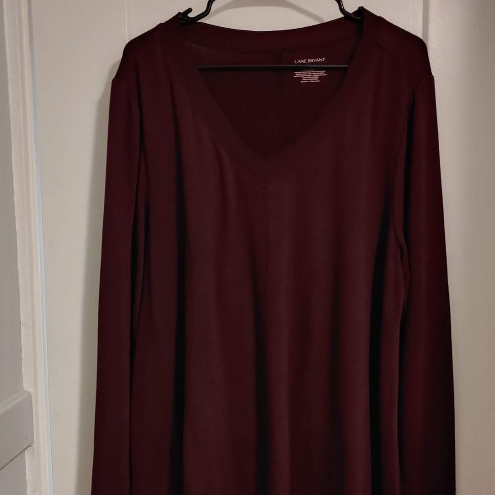 Lane Bryant Marron Long Sleeve Top